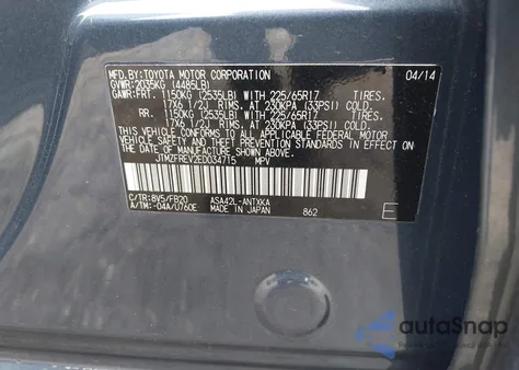 2014 Toyota Rav4 Le из США, поврежденный, VIN JTMZFREV2ED034715